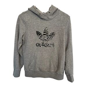 Adidas Gray Hoodie with zebra Logo size small